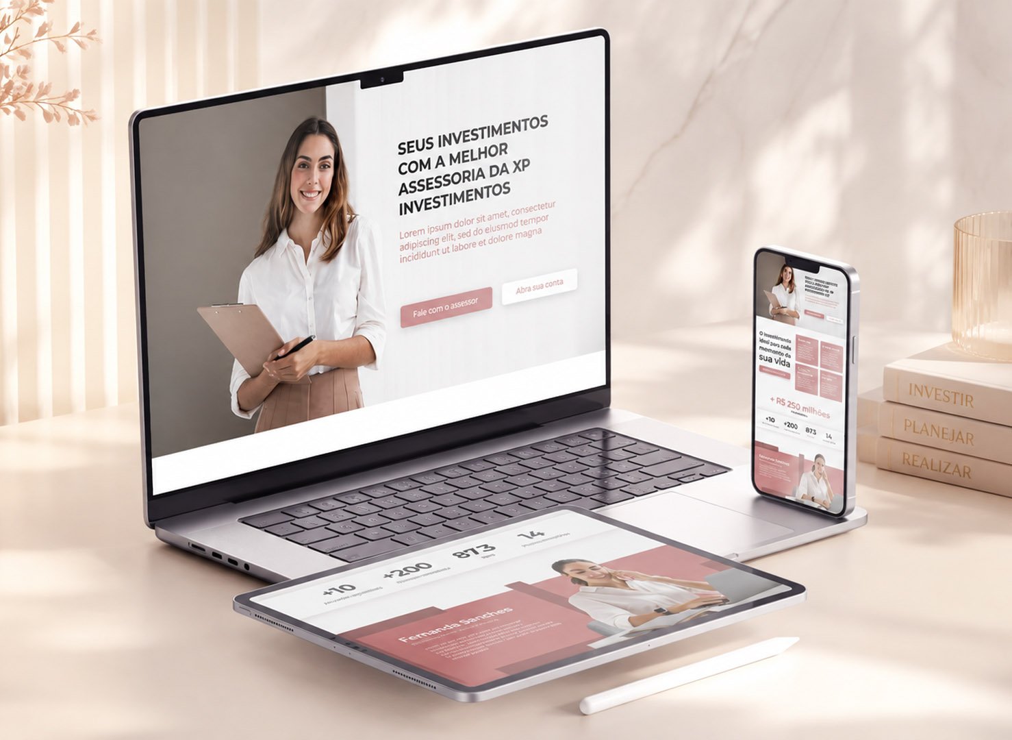 Site profissional para assessoras de investimentos